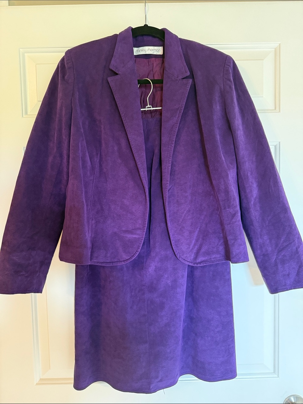 Vintage Purple Ultra Suede Blazer and Skirt by Stanley Sherman